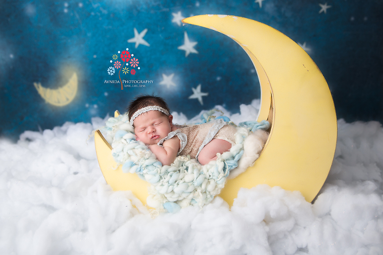 Newborn Photography Spring Lake NJ - This is what we call a dreamy newborn photograph - the moon, the shiny stars and