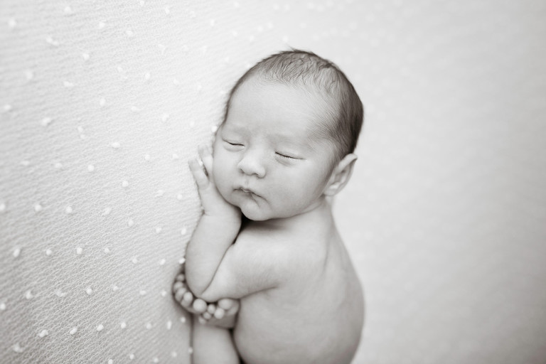 Newborn Photography Oldwick NJ - A good black and white newborn photograph requires a newborn who can pull it off