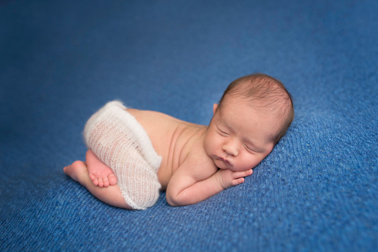 Newborn Photography Oldwick NJ - Speaking of that shade of blue, I love the contrast between it and the white color