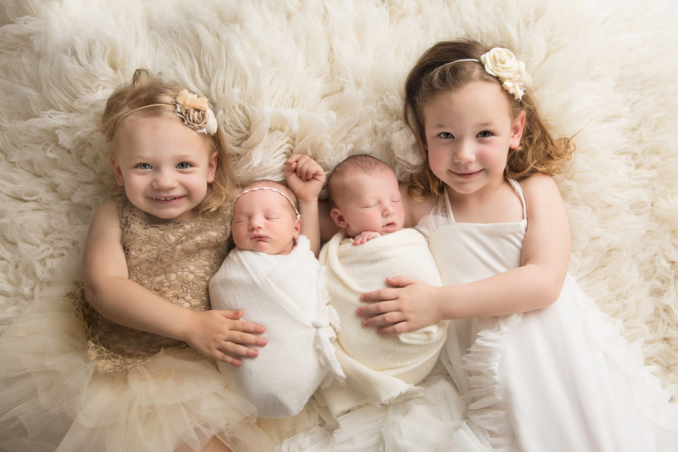 Newborn Photographer Chatham NJ - When you have cute elder sisters the newborn photo session gets more awesome