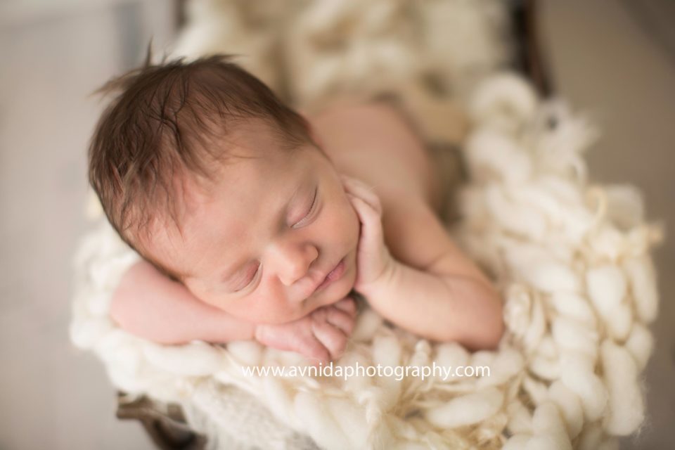 Newborn Photography Avalon NJ - A little closer and would you look at the hair on this little one