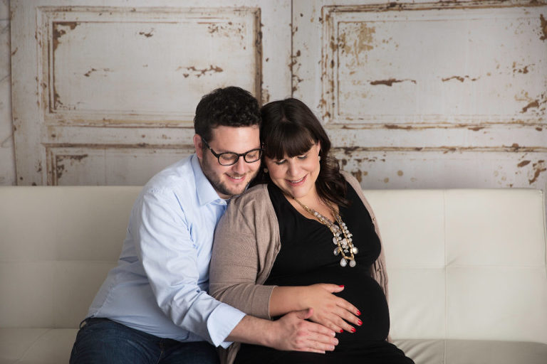 Maternity Photographer Bergen County NJ - See the big smile on daddy-to-be's face