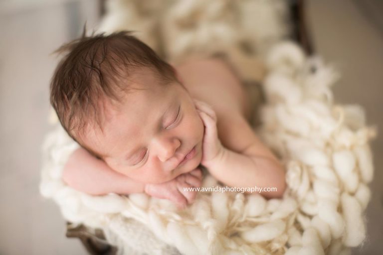 Newborn Photography Hackettstown NJ - Look at the hair on this little one, awesome isn't?