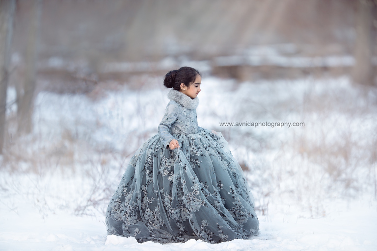 Children's Couture Photography - The sun shines down on her as she walks in the park.