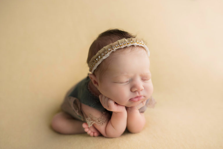 Newborn Photography Cherry Hill NJ - We posed her again and took a side shot - still the same thinking look.