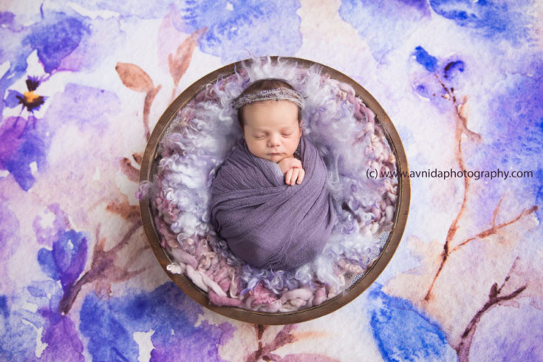 Newborn Photography Gladstone NJ - The perfect little hands. The ink-stained styled backdrop with the indigo color.