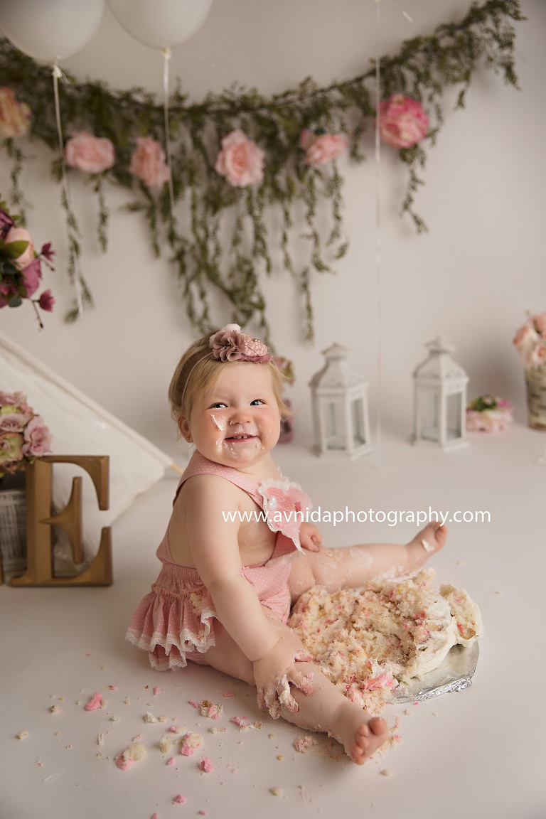 "Ok. Fine. Now that you've agreed to get me another cake, that makes me happy. We can go on with this session by the Cake Smash Photographer Morristown NJ."