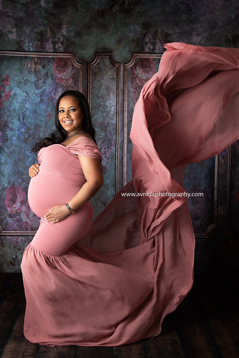 Maternity Photography Gowns - pink and flowing