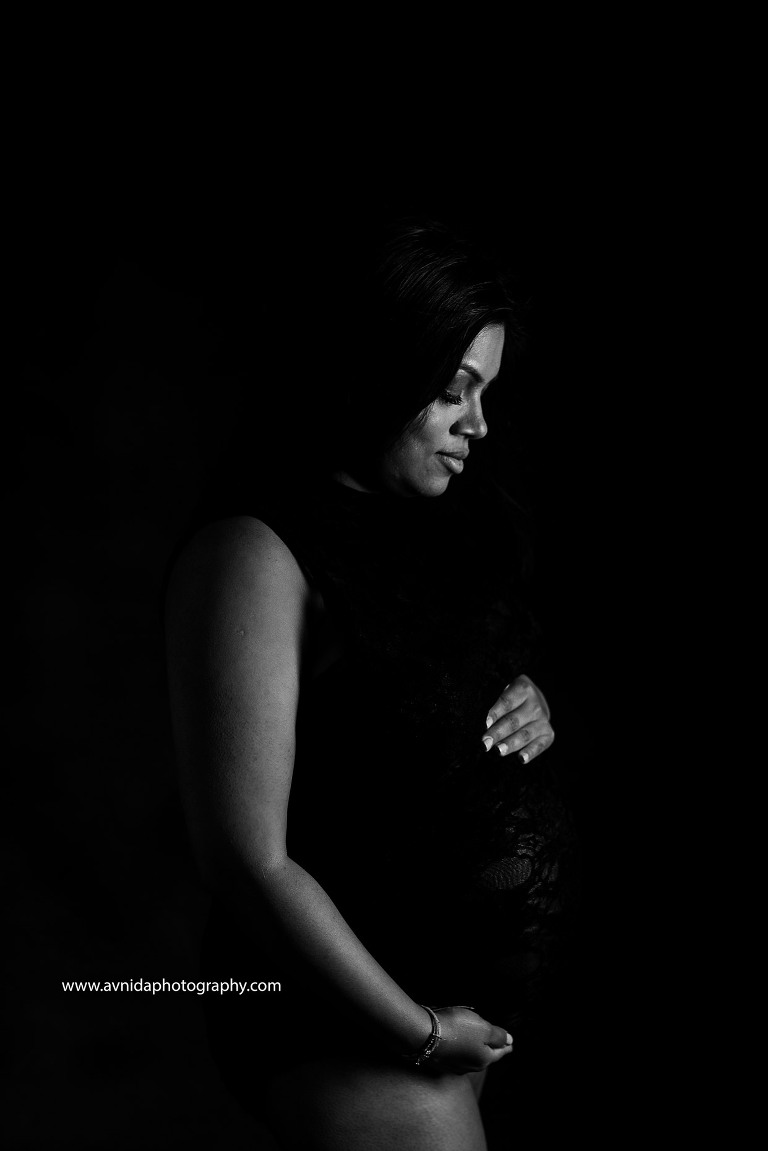 Maternity Photography Gowns - silhouette in black gown