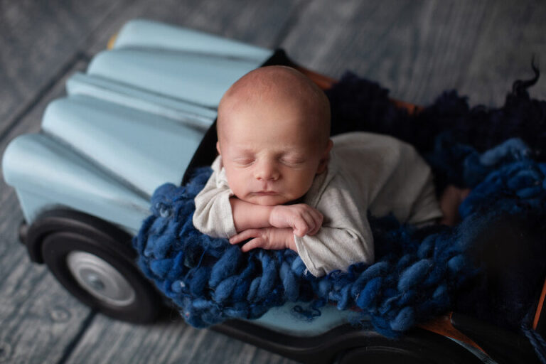 Newborn Photography South Jersey NJ - I carry my accessories with me in the blue truck