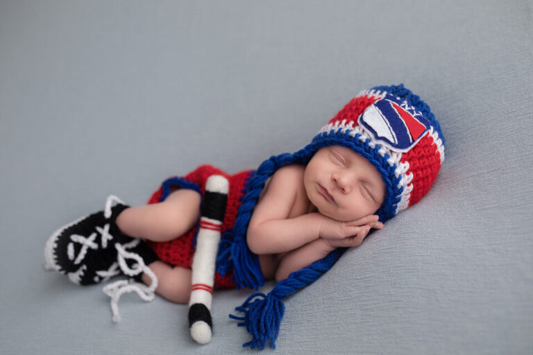 Newborn Photography South Jersey NJ - Time for a quick nap before my hockey game