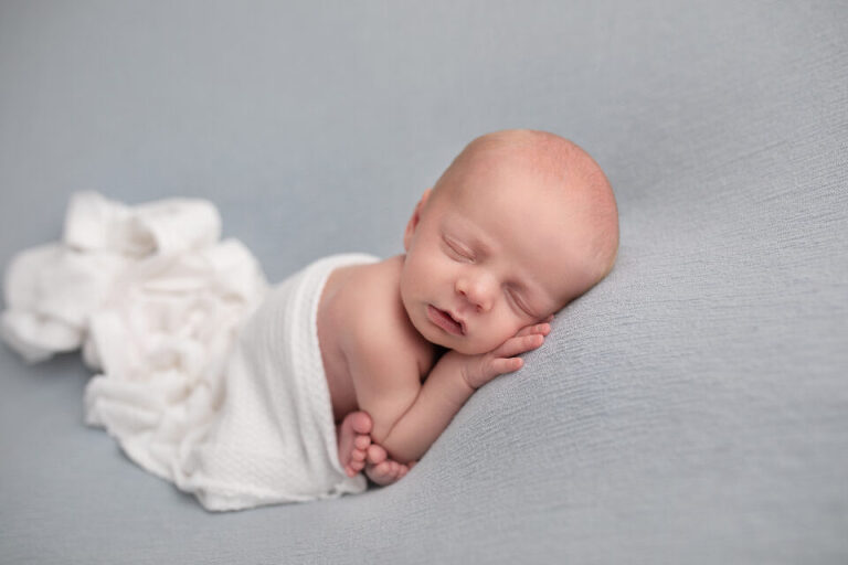 Newborn Photography South Jersey NJ - blissful in white, Baby Klassen sleeps peacefully