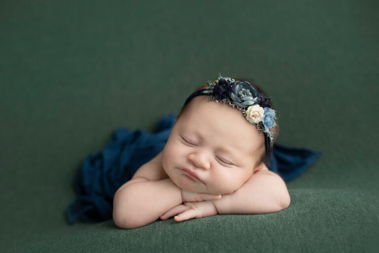 Newborn Photography Lakewood Township NJ - calm, cool, and serene - the perfect combination for a newborn photo setup
